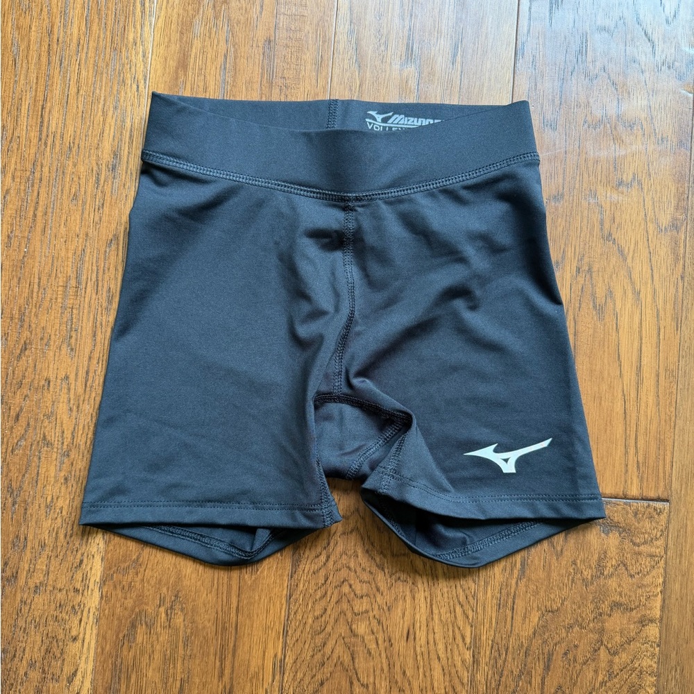 Mizuno Black Athletic Compression Shorts with White Logo
